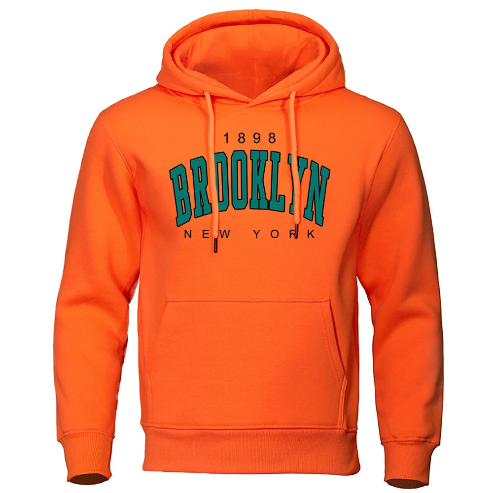 1898 Brooklyn New York Printed Mens Hoody / Oversize Sweatshirt