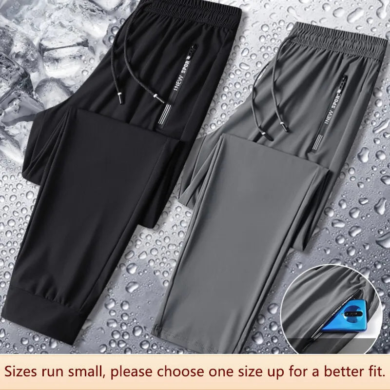 Men Summer Thin Ice Silk Pants / Loose Style