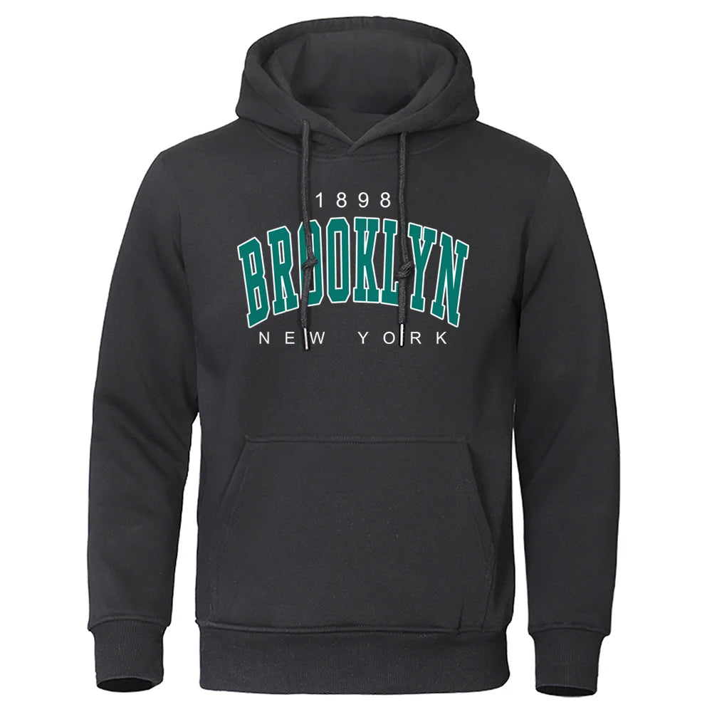 1898 Brooklyn New York Printed Mens Hoody / Oversize Sweatshirt